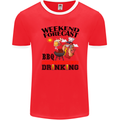 BBQ Weekend Forecast BBQing Alcohol Beer Mens Ringer T-Shirt FotL Red/White