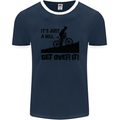 A Hill Get Over It Cycling Cyclist Funny Mens Ringer T-Shirt FotL Navy Blue/White