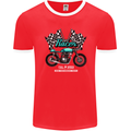 Cafe Racer Full Speed Biker Motorcycle Mens Ringer T-Shirt FotL Red/White