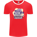 Whoos the Best Dad Funny Fathers Day Owl Mens Ringer T-Shirt FotL Red/White