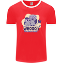 Whoos the Best Dad Funny Fathers Day Owl Mens Ringer T-Shirt FotL Red/White
