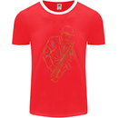 Jazz Colourful Saxophone Player Mens Ringer T-Shirt FotL Red/White