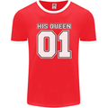 His Queen Funny Wedding Anniversary Mens Ringer T-Shirt FotL Red/White