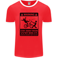 Stay Away From My Bike Cycling Cyclist Mens Ringer T-Shirt FotL Red/White