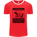 Stay Away From My Bike Cycling Cyclist Mens Ringer T-Shirt FotL Red/White