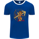Sagittarius Female Archer Star Sign Mens Ringer T-Shirt Royal Blue/White