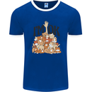 I'm OK Funny Cat Mum Dad Crazy Lady Kitten Mens White Ringer T-Shirt Royal Blue/White