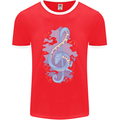 Musical Keyboard Dragon Mens Ringer T-Shirt FotL Red/White