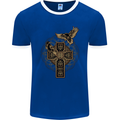 Odins Celtic Raven Viking Thor Ragnar Norse Mens Ringer T-Shirt FotL Royal Blue/White