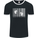 Slave to the System Anti Capitalism Mens Ringer T-Shirt FotL Black/White