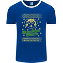 Merry Puggin' Christmas Funny Pug Mens Ringer T-Shirt FotL Royal Blue/White