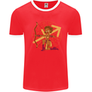 Sagittarius Female Archer Star Sign Mens Ringer T-Shirt Red/White