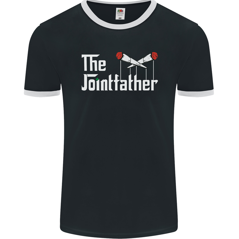 The Pot Father Funny Weed Drugs Cannabis Mens Ringer T-Shirt FotL Black/White