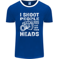 Photography I Shoot People Photographer Mens Ringer T-Shirt FotL Royal Blue/White