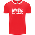 Cats Ew People Funny Mens Ringer T-Shirt FotL Red/White