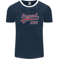 Legend Since 21st Birthday 2002 Mens Ringer T-Shirt FotL Navy Blue/White