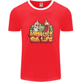 Spliff & Lighter Homies Funny Weed Cannabis Mens Ringer T-Shirt FotL Red/White