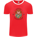 Funny Hoggy Christmas Hedgehog Mens Ringer T-Shirt FotL Red/White