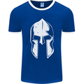 Spartan Helmet Weight Training Fitness Gym Mens Ringer T-Shirt FotL Royal Blue/White