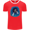 3D Scuba Diver Diving Mens Ringer T-Shirt FotL Red/White