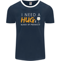 I Need a Huge Glass of Prosecco Funny Mens Ringer T-Shirt FotL Navy Blue/White