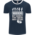 May Start Talking About Guitars Guitarist Mens Ringer T-Shirt FotL Navy Blue/White