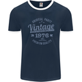 Vintage Year 47th Birthday 1976 Mens Ringer T-Shirt FotL Navy Blue/White
