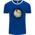 Chickens Poo My Breakfast Funny Food Eggs Mens Ringer T-Shirt FotL Royal Blue/White