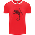 Steampunk Chameleon Mens Ringer T-Shirt FotL Red/White