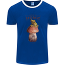 Nature My Home Mushroom Frog Mens Ringer T-Shirt Royal Blue/White