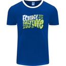Ecology is Self-Love Climate Change Mens Ringer T-Shirt FotL Royal Blue/White
