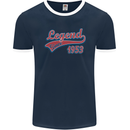 Legend Since 70th Birthday 1953 Mens Ringer T-Shirt FotL Navy Blue/White