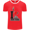 I Love (Heart) New York Mens Ringer T-Shirt FotL Red/White