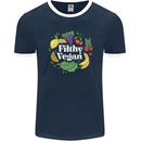 A Filthy Vegan Mens Ringer T-Shirt FotL Navy Blue/White