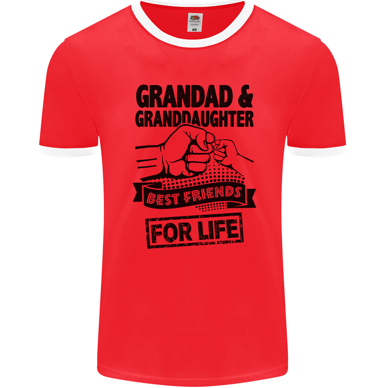Grandad and Granddaughter Grandparent's Day Mens Ringer T-Shirt FotL Red/White