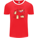 Funny, Hedgehog Eat Sleep Repeat Lover Mens White Ringer T-Shirt Red/White