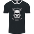 Machinist I Have Tolerance Issues Skull Mens Ringer T-Shirt FotL Black/White