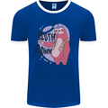 Sloth Down Policeman Funny Mens Ringer T-Shirt FotL Royal Blue/White