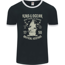 Sailing King of the Ocean Sailor Boat Mens Ringer T-Shirt FotL Black/White