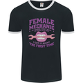 Funny Female Mechanic Mens Ringer T-Shirt FotL Black/White