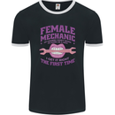 Funny Female Mechanic Mens Ringer T-Shirt FotL Black/White
