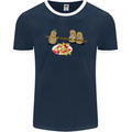 Potato Murder Funny Food BBQ Chef Mens Ringer T-Shirt FotL Navy Blue/White