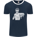 Street Fighter MMA Bare Knuckle Fighting Mens Ringer T-Shirt FotL Navy Blue/White