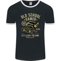 Old School Gamer Gaming Funny Mens Ringer T-Shirt FotL Black/White