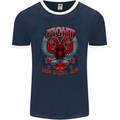 Fight Warriors Mixed Martial Arts MMA Mens Ringer T-Shirt FotL Navy Blue/White