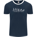 Cycling Evolution Cyclist Bicycle Mens Ringer T-Shirt FotL Navy Blue/White