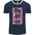 Trains Trainspotting Rail Carriages Mens Ringer T-Shirt FotL Navy Blue/White