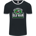 An Old Man With a Tractor Farmer Funny Mens Ringer T-Shirt FotL Black/White