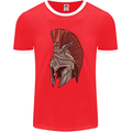 Roman Helmet Bodybuilding Gym Spartan Mens Ringer T-Shirt FotL Red/White