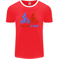 Your Pace or Mine Funny Cycling Cyclist Mens Ringer T-Shirt FotL Red/White